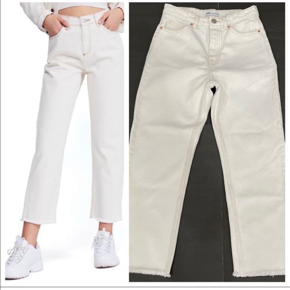ZARA WHITE FLARE JEANS